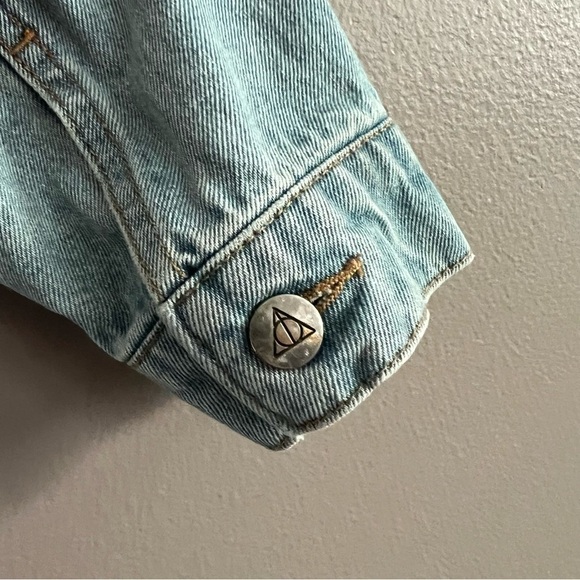 Harry Potter Women's Denim Jacket Deathly Hollows Master of Death Crop Medium - Picture 6 of 15
